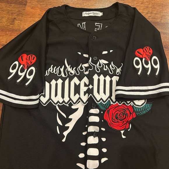 Juice Wrld Jersey Men’s Size Large Black 999 Rose Headgear Classics Baseball - Picture 4 of 6